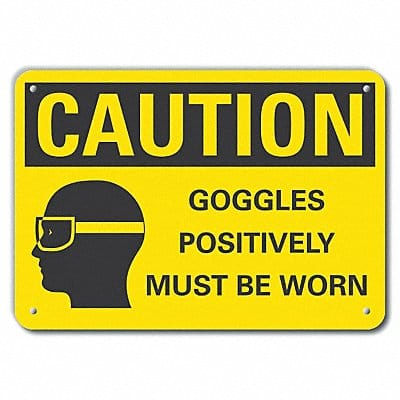 Caution Sign 10 in x 14 in Plastic