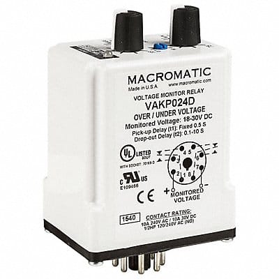 Voltage Sensor Relay 12VDC 10A@240V DPDT