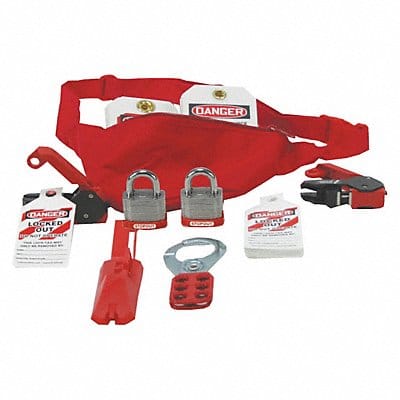 Lockout/Tagout Kit Red Nylon Pouch Case