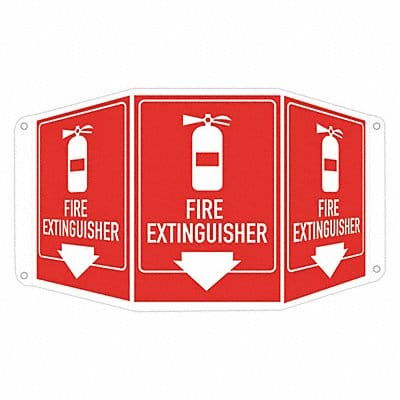 Fire Extinguisher Sign 10x17 1/2in Alum