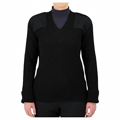 V-Neck Military Sweater Black M