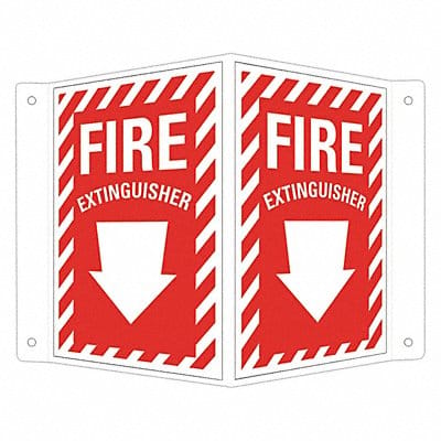 Fire Extinguisher Sign 6x7 1/2in Alumin