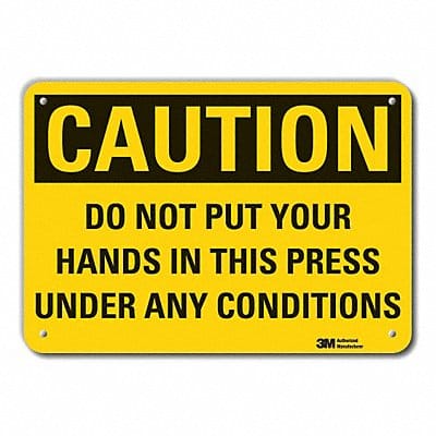 Caution Sign 7 in x 10 in Plastic