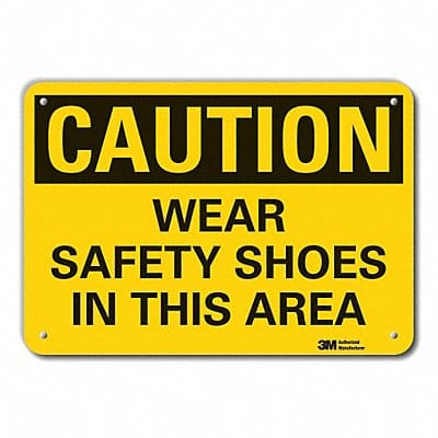 Caution Sign 7 in x 10 in Plastic