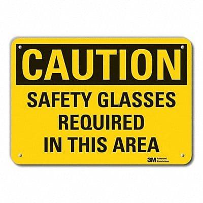 Caution Sign 7 in x 10 in Plastic