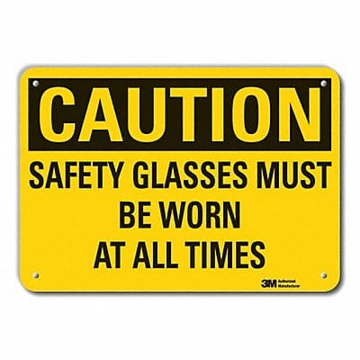 Caution Sign 7 in x 10 in Plastic