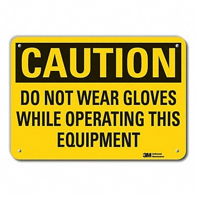 Caution Sign 7 in x 10 in Plastic