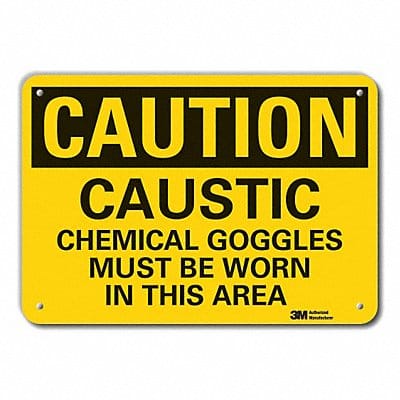 Caution Sign 7 inx10 in Plastic