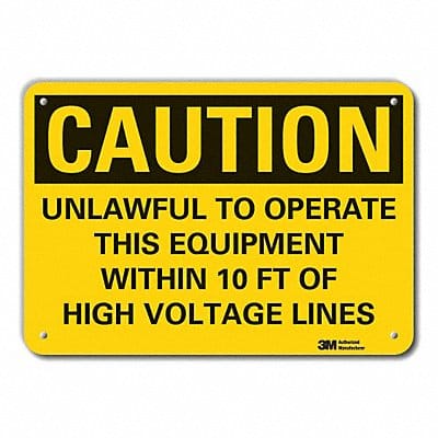 K3081 Caution Sign 7 in x 10 in Plastic