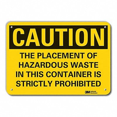 Caution Sign 7 in x 10 in Plastic