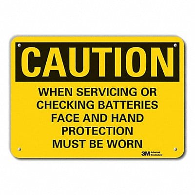 Caution Sign 7 in x 10 in Plastic