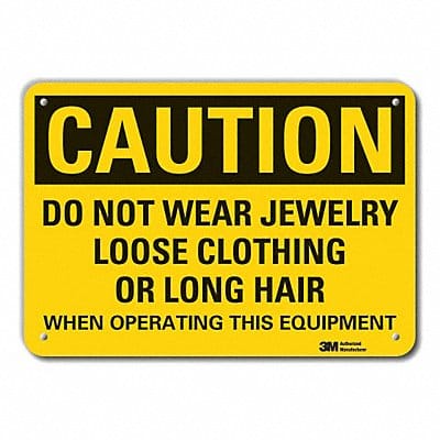 Caution Sign 7 in x 10 in Plastic