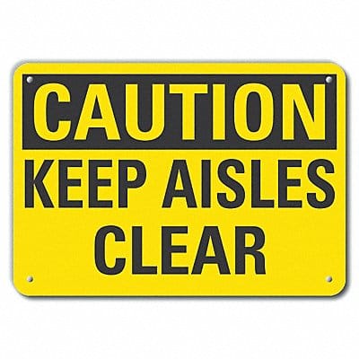 Caution Sign 7 in x 10 in Plastic