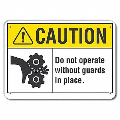 Caution Sign 7 in x 10 in Plastic