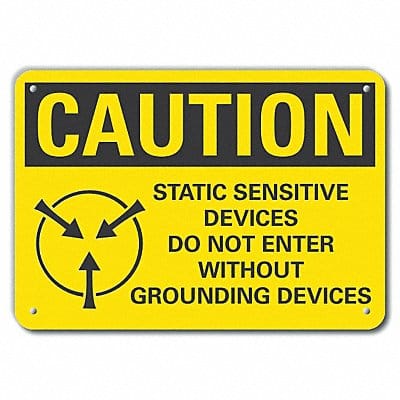 Caution Sign 7 in x 10 in Plastic