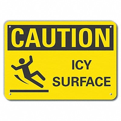 Plastic Icy Conditions Sign 7x10in Plstc