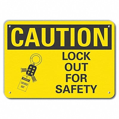 Caution Sign 7 inx10 in Plastic