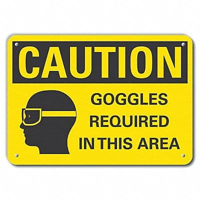 Caution Sign 7 in x 10 in Plastic