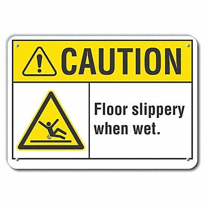 Caution Sign 7 in x 10 in Plastic