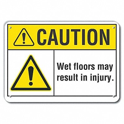 Caution Sign 7 in x 10 in Plastic