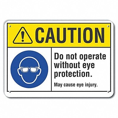 Caution Sign 7 in x 10 in Plastic