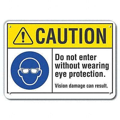 Caution Sign 7 inx10 in Plastic