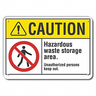 Caution Sign 7 inx10 in Plastic