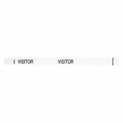 ID Wristband White 3/4in W Visitor PK500