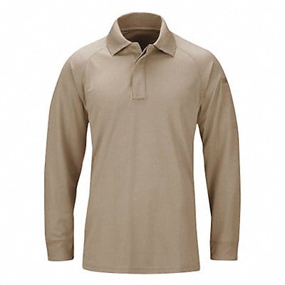 Long Sleeve Polo 5XL Silver Tan