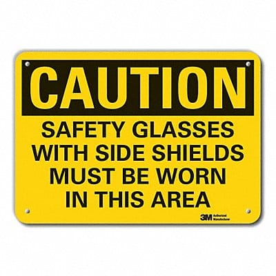 Caution Sign 7 in x 10 in Plastic