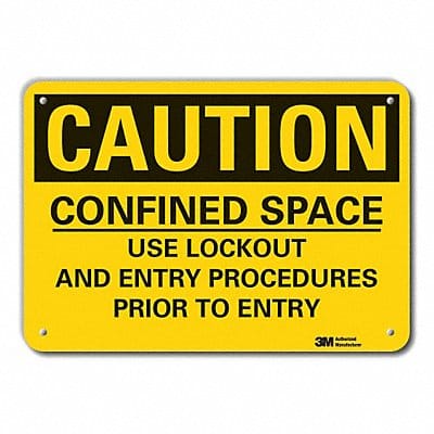 Caution Sign 7 in x 10 in Plastic