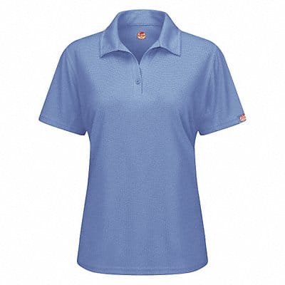 J2890 Short Sleeve Polo Womens L Blue Button