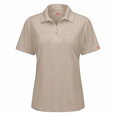 J2890 Short Sleeve Polo Womens 3XL Tan Button