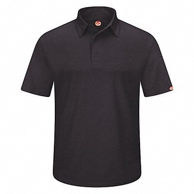 J2888 Short Sleeve Polo Sz 5XL Black Polyester