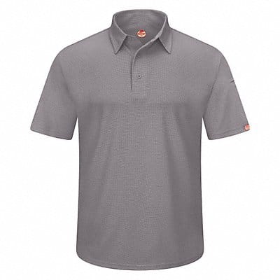 J2888 Short Sleeve Polo Sz 5XL Gray Polyester