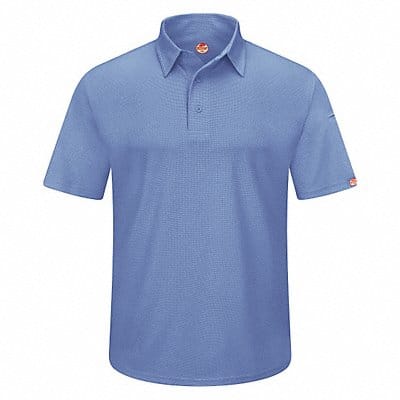 J2888 Short Sleeve Polo 5XL Med Blue Button