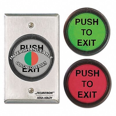 Push to Exit Button DPDT (3) Lens 5A