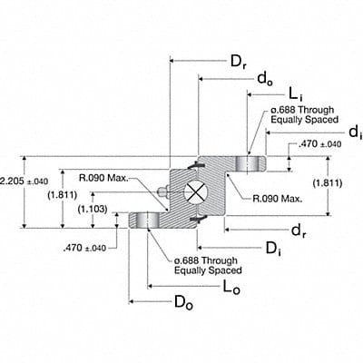 Slewing Ring Brg 21.34 in Bore External