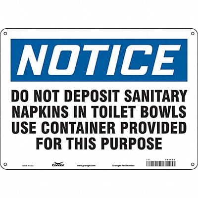 Safety Sign 10 in x 14 in Polyethylene