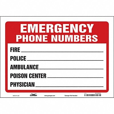 J9297 Safety Sign 10 in x 14 in Vinyl