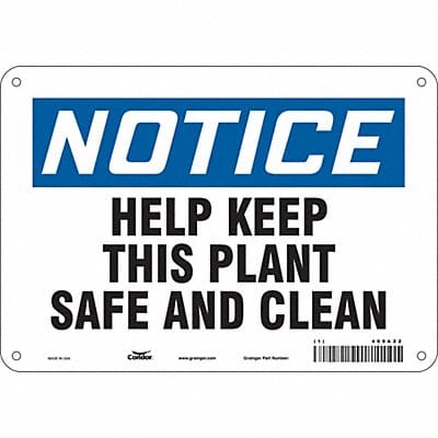 Safety Sign 7 in x 10 in Polyethylene