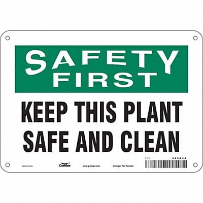 Safety Sign 7 in x 10 in Polyethylene