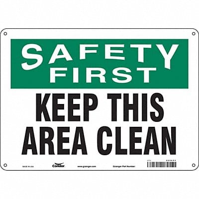 Safety Sign 10 in x 14 in Polyethylene