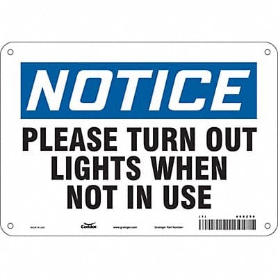 J9942 Safety Sign 7 in x 10 in Aluminum