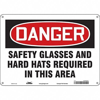 Safety Sign 10 inx14 in Polyethylene