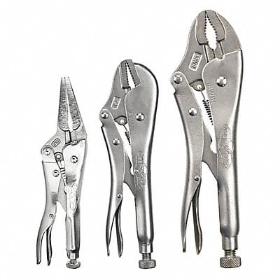 Locking Plier Sets Plain Grip 3 Pcs