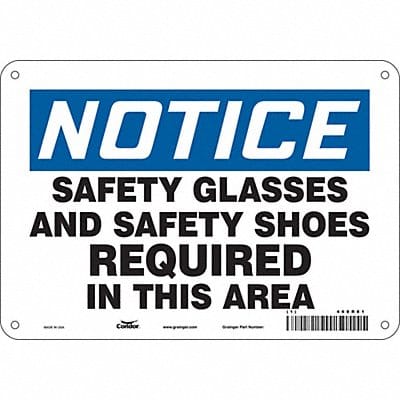 Safety Sign 7 inx10 in Polyethylene