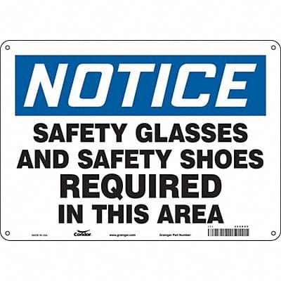 Safety Sign 10 inx14 in Polyethylene