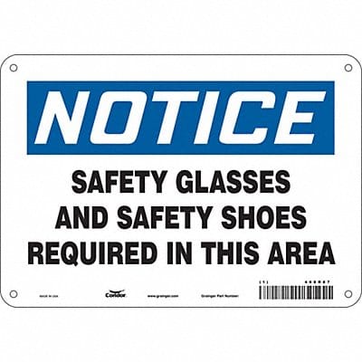 Safety Sign 7 inx10 in Polyethylene