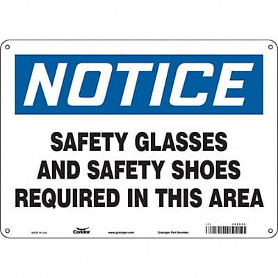 Safety Sign 10 in x 14 in Polyethylene